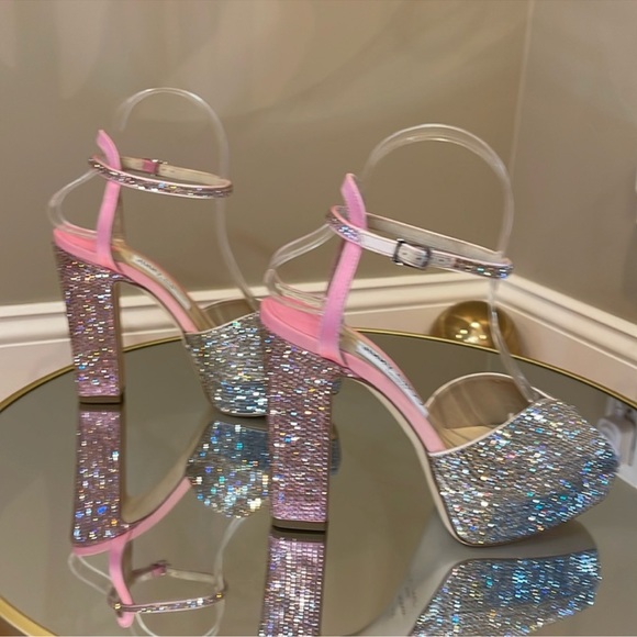 Jimmy Choo Sacaria 120 Crystal Embellished Platform Heeled Sandals size 37 - Picture 11 of 17